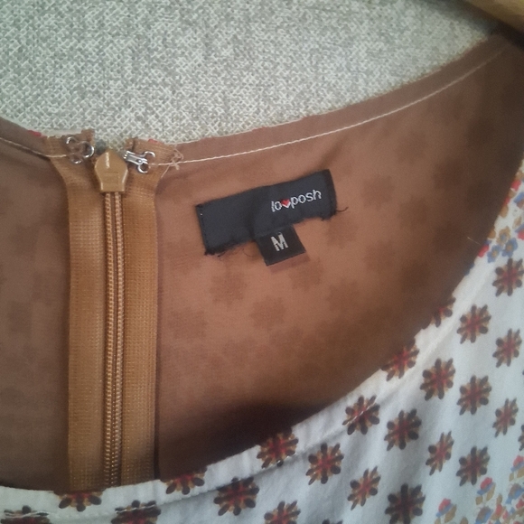 Long Sleeve Shorts Style Romper Boho Bohemian Paisley Fall Lov Posh Medium - Picture 3 of 8